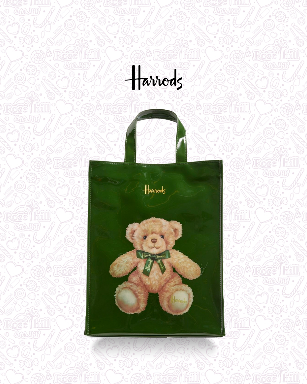 Jacob Bear Medium Shopper Bag جاكوب بير حقيبة تسوق متوسطة الحجم خضراء من هاردوز - الصورة 1