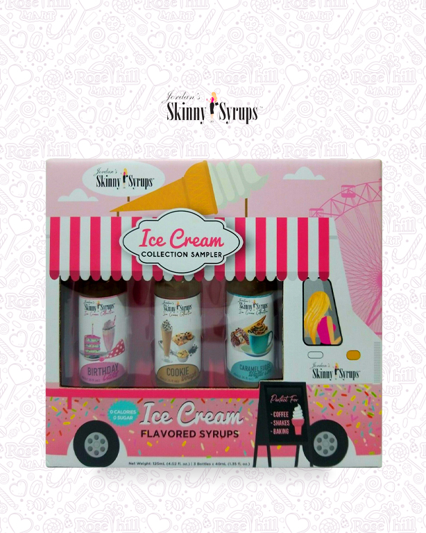 skinny 12 Ice cream syrup set 3 flavors keto - الصورة 1