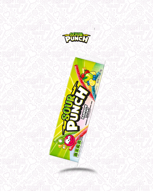 Sour Punch Rainbow 4.5OZ TRAY 4 Sour Punch Rainbow Straws ,57g - الصورة 1