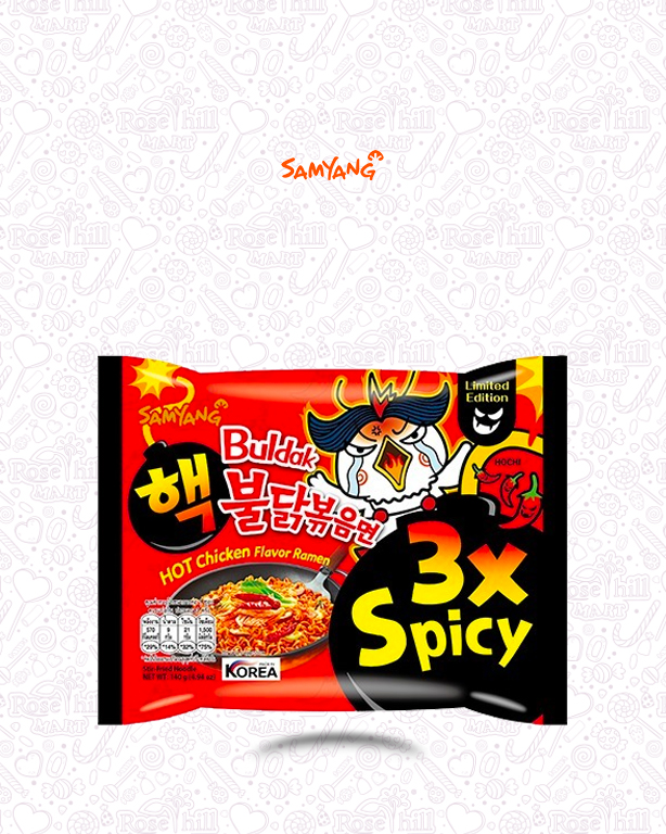 samyang1 نودلز نكهة الدجاج اللحارةx3 رامن الحار /140غ - Image 1