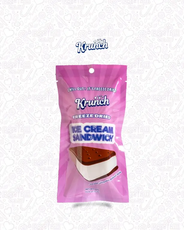 krunch sour tickles Krunch Milk & Chocolate Freeze Dried Ice Cream Sandwich, 42g - الصورة 1