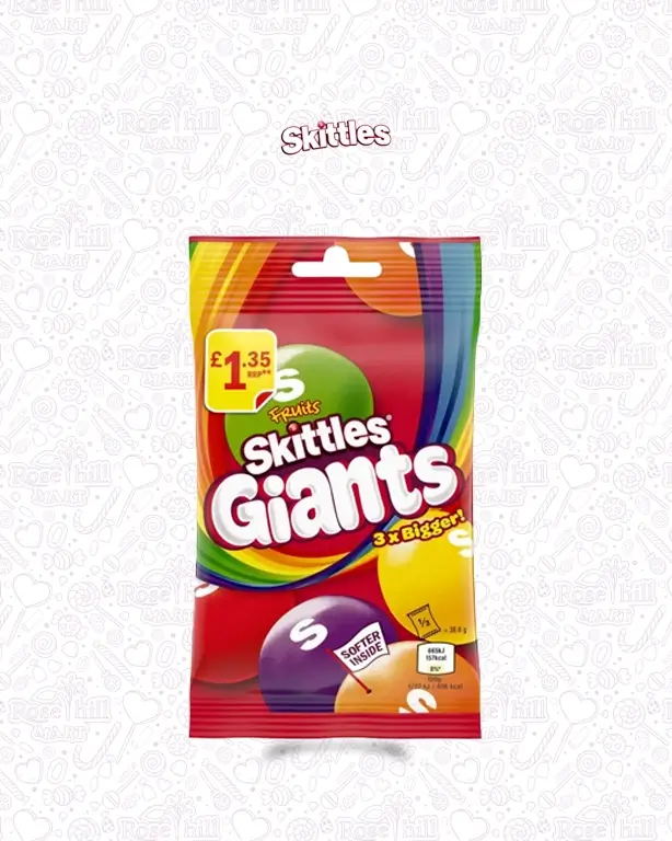 Skittles Giants Vegan Chewy Skittles Giants Chewy Candies 116G - الصورة 1