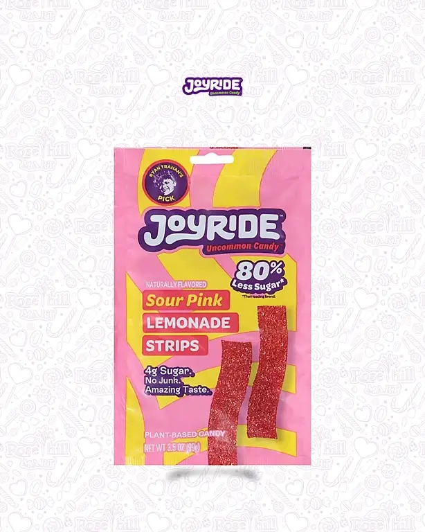 joyride sour 4 Joyride Sour Pink Lemonade Strips Low Sugar 99 Gm - الصورة 1