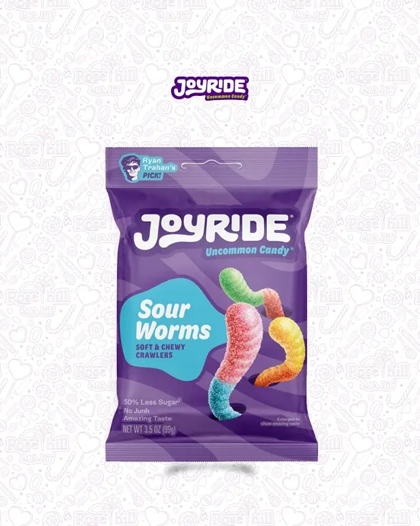 joyridesweets 14 Joyride Sour Worms Soft&Chewy Crawlers 99 Gm - Image 1