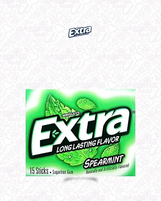 extra long flavor 7 Extra Gum Spearmint 15 Sticks(U.S.A) - الصورة 1