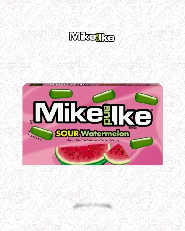 mikeandike 9 Mike And Ike Candy Sour Watermelon Flavored Candy Theater Box ,120 gm - Image 1