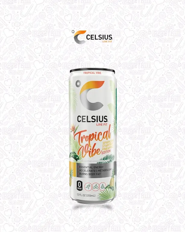 Celsius Tropical Vibe Pineapple Sparkling Drink 355 Ml Celsius Tropical Vibe Pineapple Sparkling Drink 355 Ml - الصورة 1