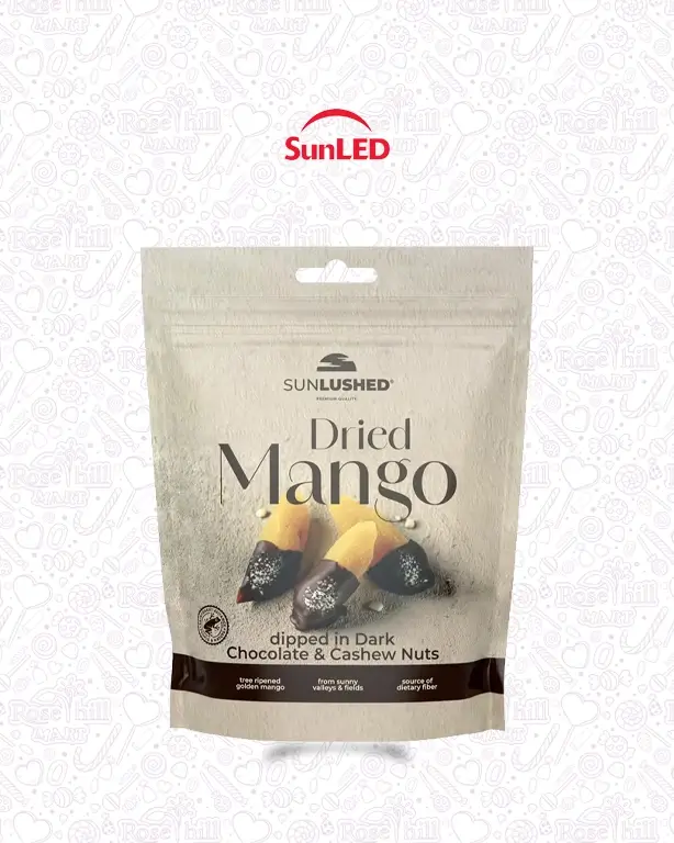 Dried Mango dipped in Dark Chocolate & Cashew Nuts SUNLUSHED Mango Dark Chocolate Cashews, 100g - Image 1
