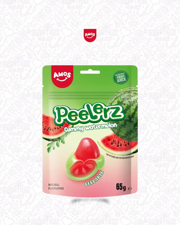 amos-peelerz-watermelon-65g Amos Peelerz Watermelon Gummy, 65g - الصورة 1